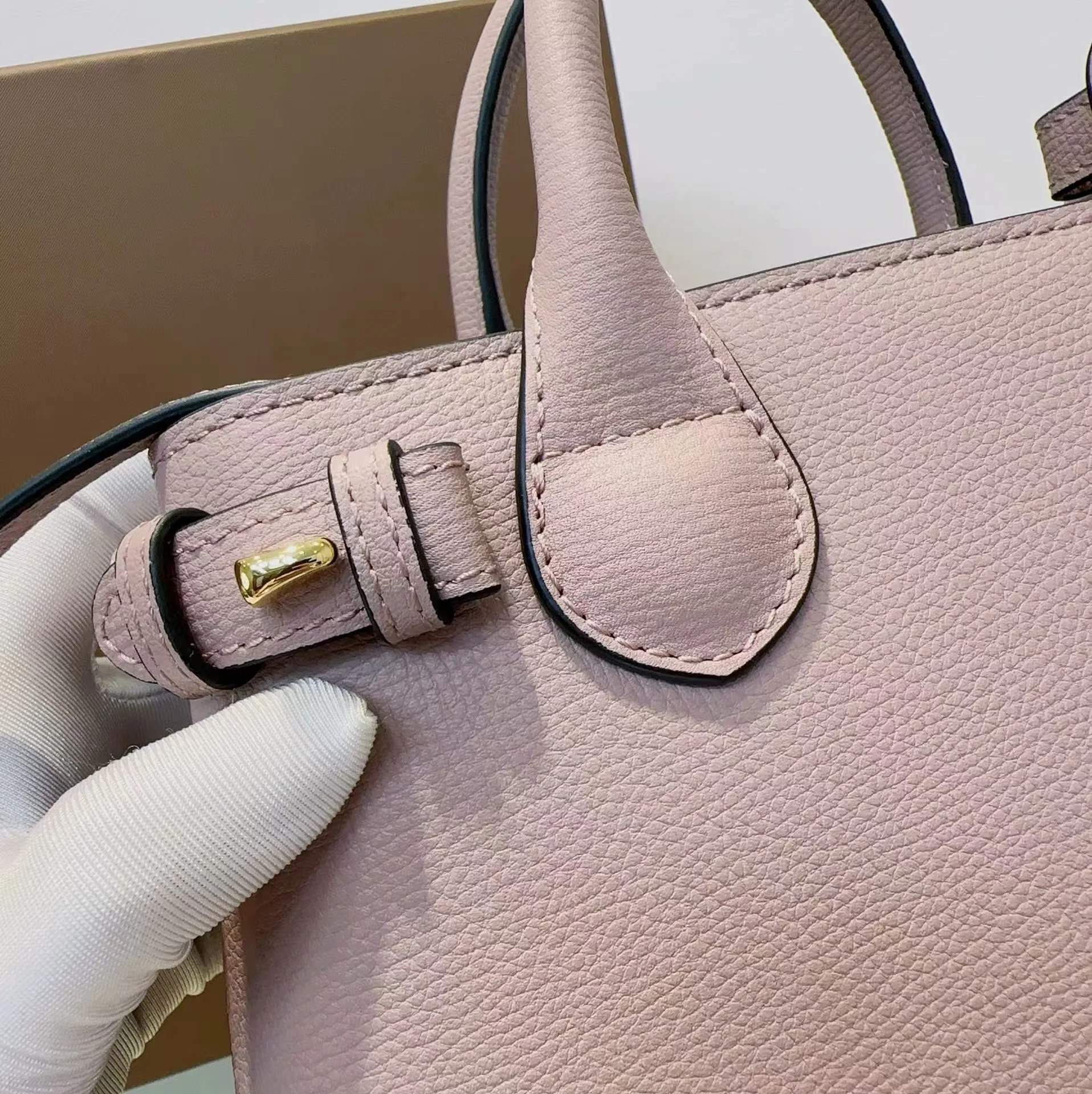 Torba materiałowa - wdzięku strukturalna kratka w kratkę i skórzana torebka, odpinany pasek na ramię sac de luxe femme bag