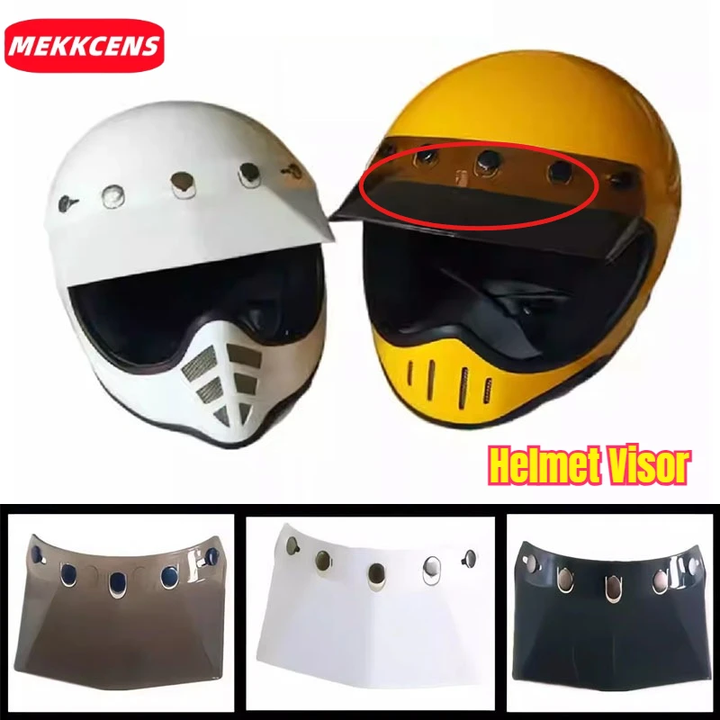 

MEKKCENS Moto Helmet Visor Sun Block Shade for Open Full Face Motorcycle Helmets Anti UV 5 Snap Button Motor Cap Brims