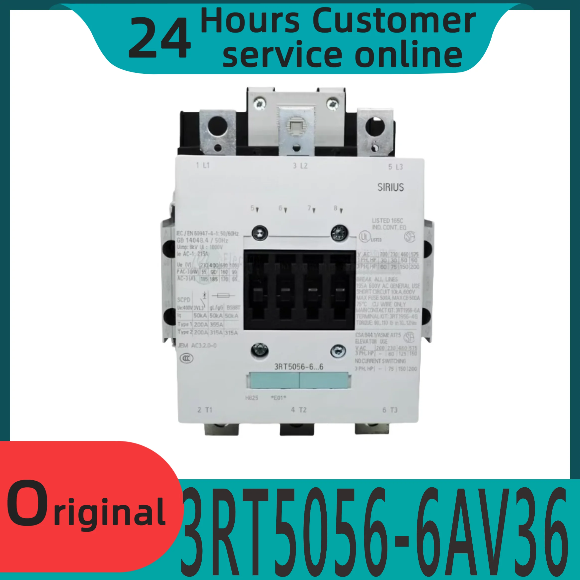 

New original AC contactor 3RT5056-6AV36 3RT5056-6.6 380V