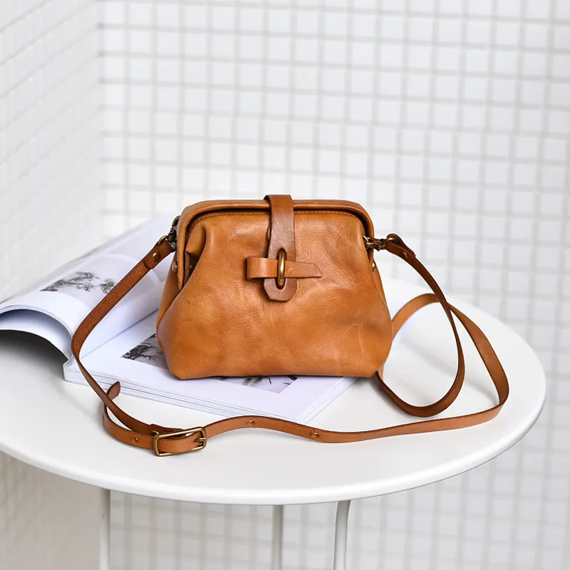 fashion genuine leather mini ladies shoulder bag designer natural first layer cowhide women's weekend party small crossbody bag