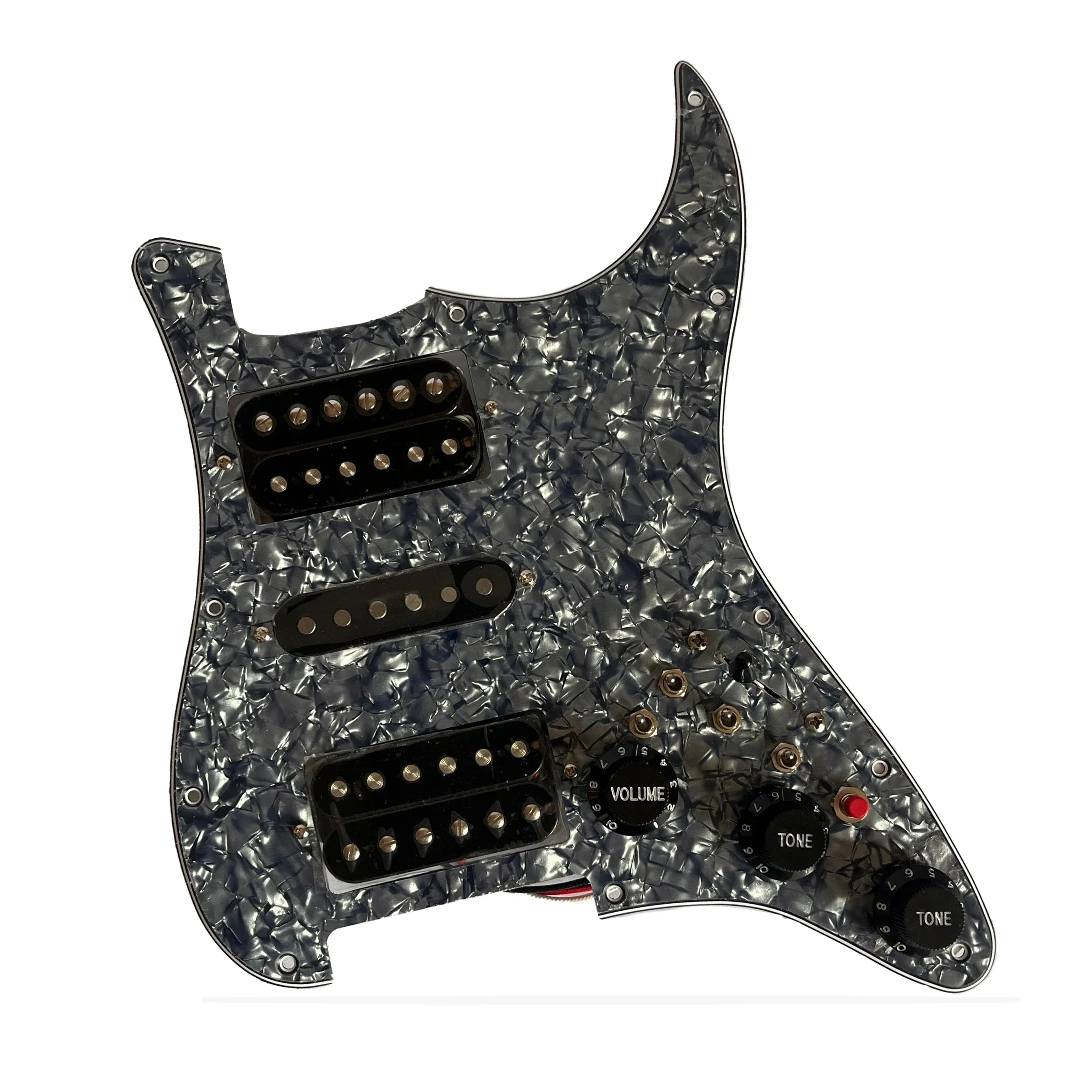 مجموعة HSH المحملة مسبقًا St Pickguard 3Ply 11 فتحة سوداء Ainico 5 هامبوكر التقاطات لفائف تقسيم التبديل متعدد لـ FD ST #1