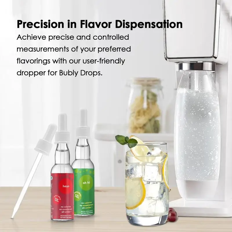 Стеклянные пипетки с пипеткой, 6 шт., стеклянные пипетки для точного дозирования, Пузырьковые пипетки для соды, капли со сверкающей водой, Пузырьковые пипетки