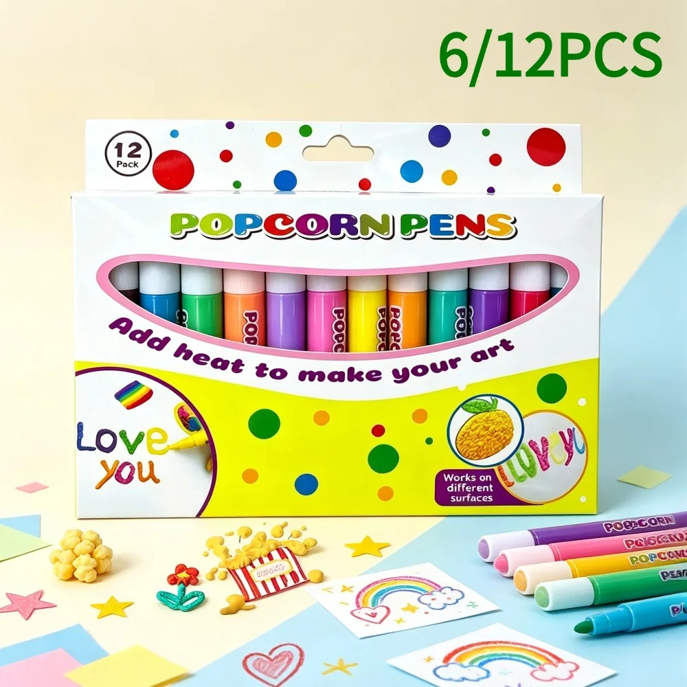 Puffy Popcorn Bubble Pen Printing Painting Puff Pen DIY 3D Art Marker Painting Pen Creative Handcraft Graffiti Tool For Notebook