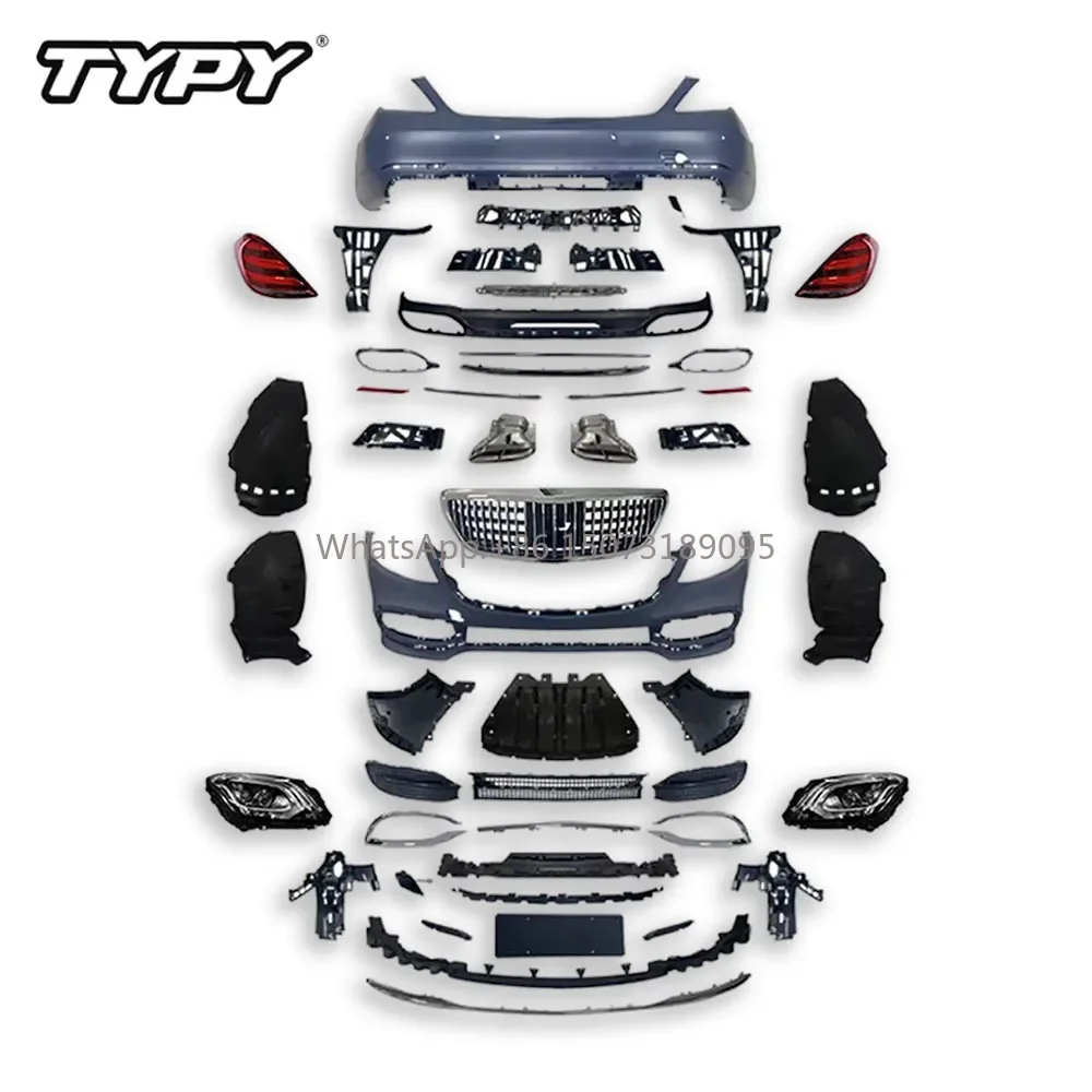 

Car Accessories Front Rear Bumper Headlights Taillights for -2014-2018 W222 Upgrade Style Body Kit