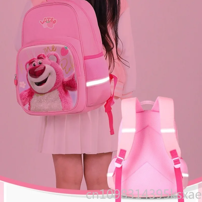 Disney Lotso Backpack and Children Single Shoulder Bag for Kids Girls School Waterproof Lightweight Durable Ergonomic Support