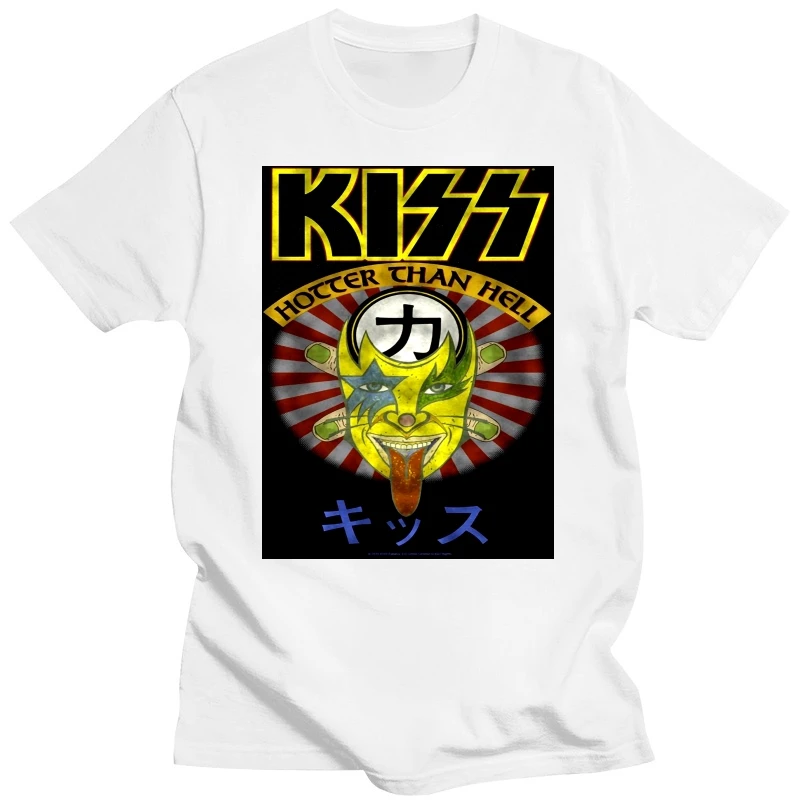 Kiss Hotter Than Hell Shirt S M L XL XXL T-Shirt Rock Band Black Tshirt