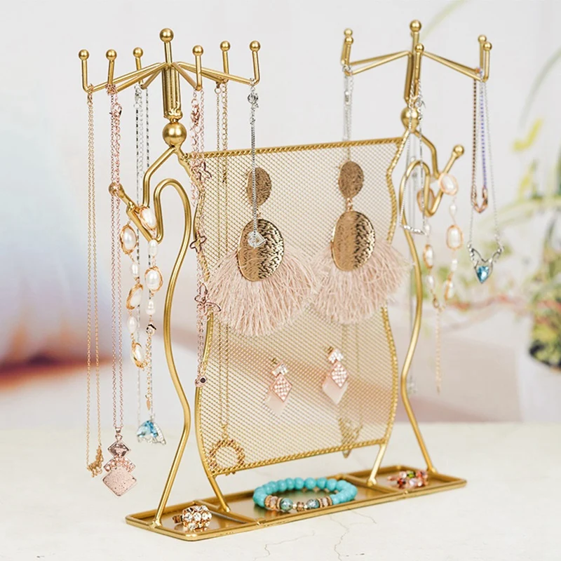 Rotating Jewelry Rack Grid Earrings Storage Rack Ring Bracelet Necklace Display Stand, Durable Fine Workmanship