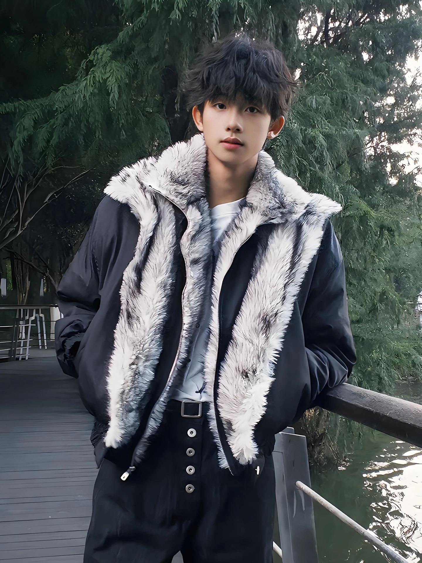 

Мужская зимняя куртка с флисовой подкладкой, утепленная, теплая, хлопковая, повседневная, свободного кроя, молодежная, модная, брендовая