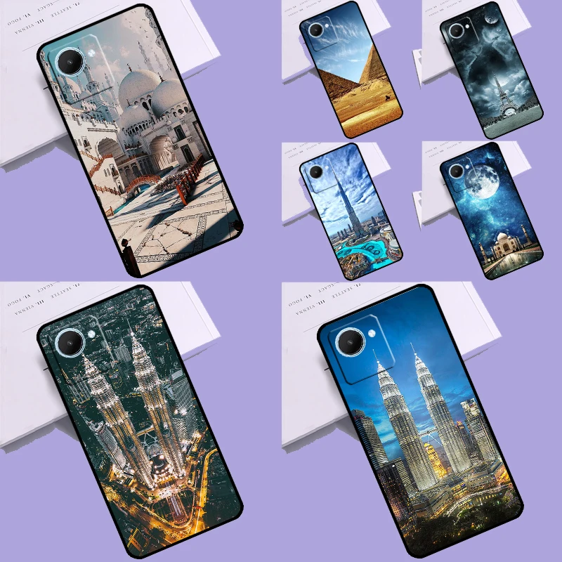 Pyramids Taj Mahal Dubai Funda For Realme C53 C55 C35 C33 C31 C30 C25s C21Y C11 GT Neo 5 3T 2T 9 10 11 Pro Plus Case