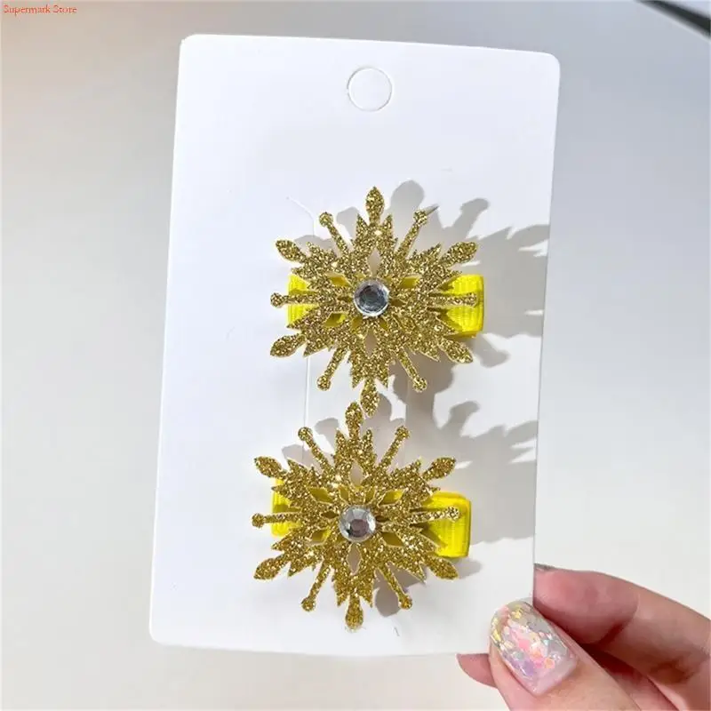 Q5WE Hair Clip Alloy Snowflake Designs Kids Hair Accessory for Daily Wear School