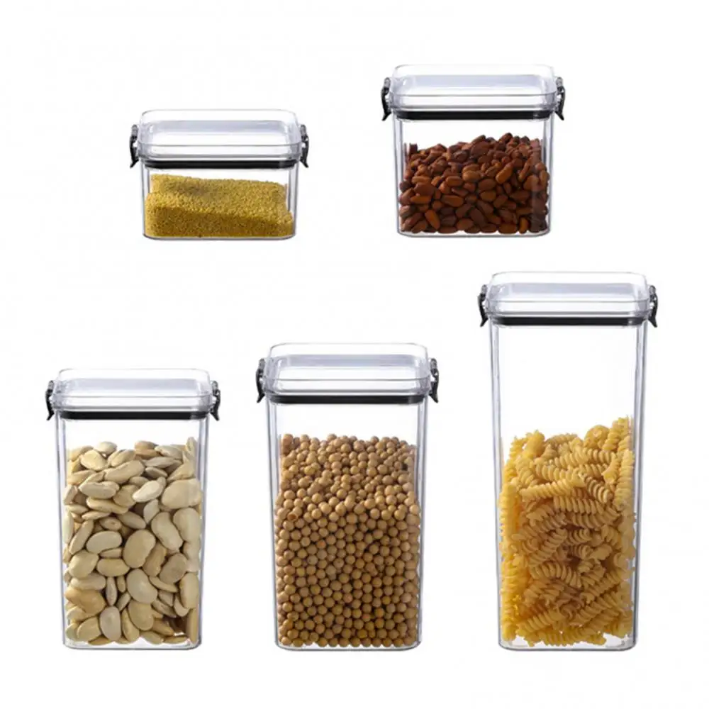 

Sealed Food Storage Box Plastic Bulk Pasta Beans Grain Cereals Kitchen Organizer Jars Dry Food Storage Tank Food Containers