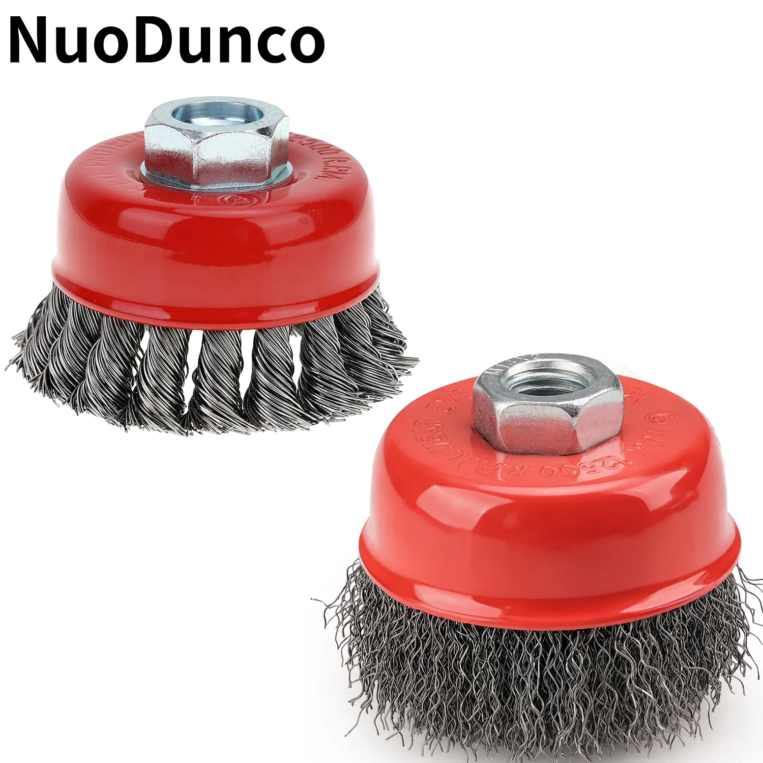3 Inch Crimped Wire Cup Brush for Angle Grinder with M14 Threaded Arbor Steel Wire -Light Duty Conditioning for Metals Wood