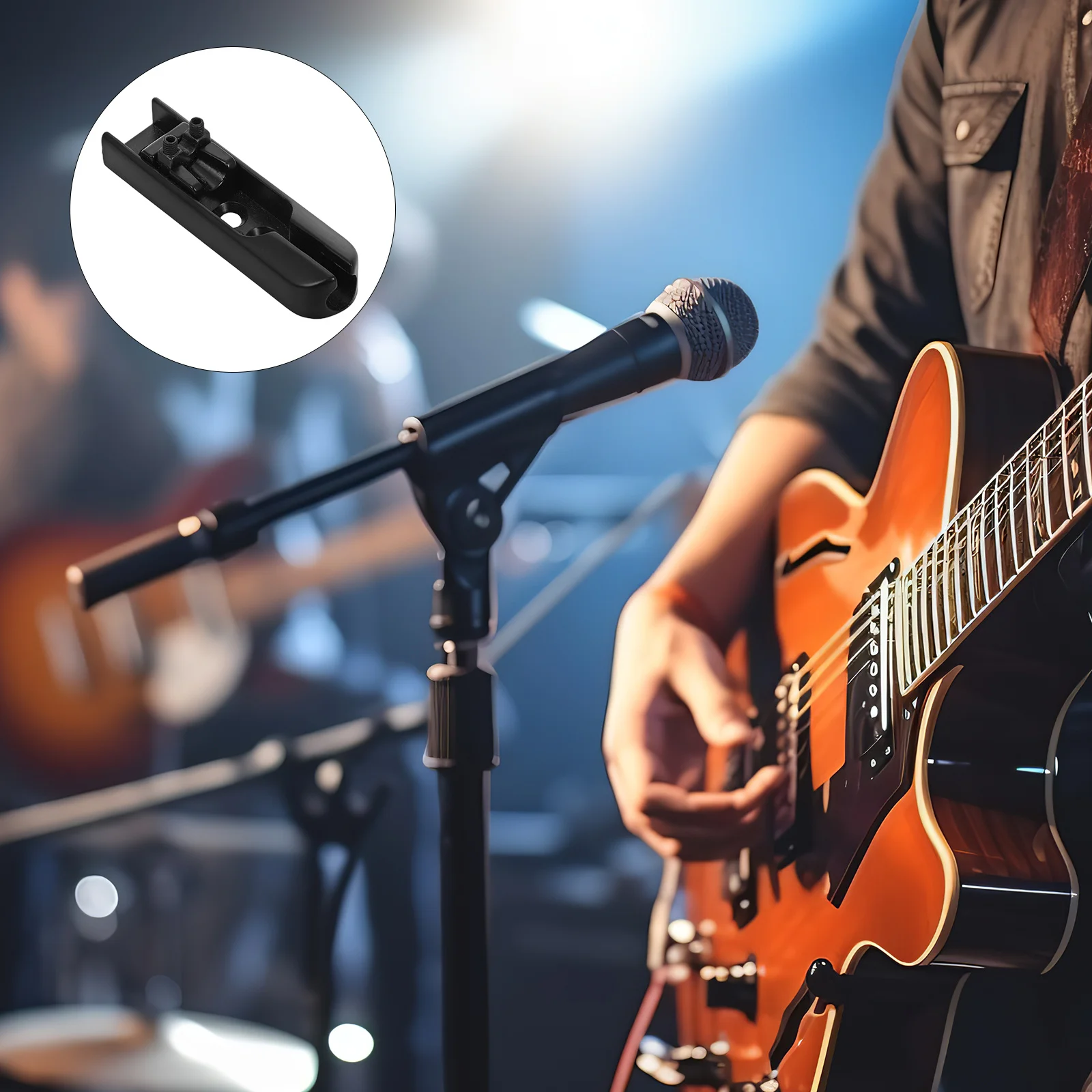 

4Pcs Bass Single Bridge Set Black Split Style Replacement Stable Tuning for Electric Bass Guitar Parts Durable Performance