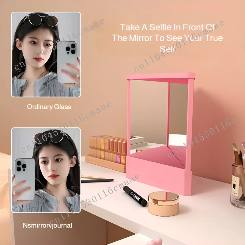 

Non Reversing Mirror Clear Cosmetic Mirror Dresser Inverted Mirrorrestore The True Mirror Image for Desktop Tabletop Living Roo