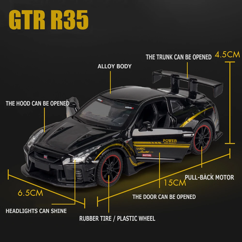 1:32 Simulation Sport Race Skyline R34 R35 Toy Diecasts Vehicles Metal Model Car Decoration For Man And Kids Gift Boy Toy