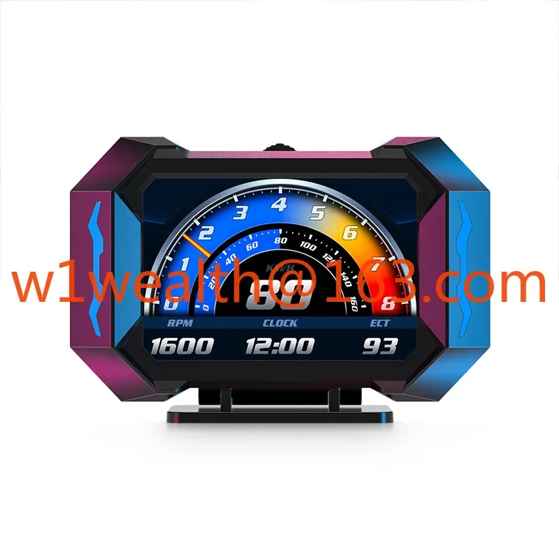 Car HUD head-up display LCD OBD vehicle speed, water temperature, fuel consumption multi-functional gradient meter P25