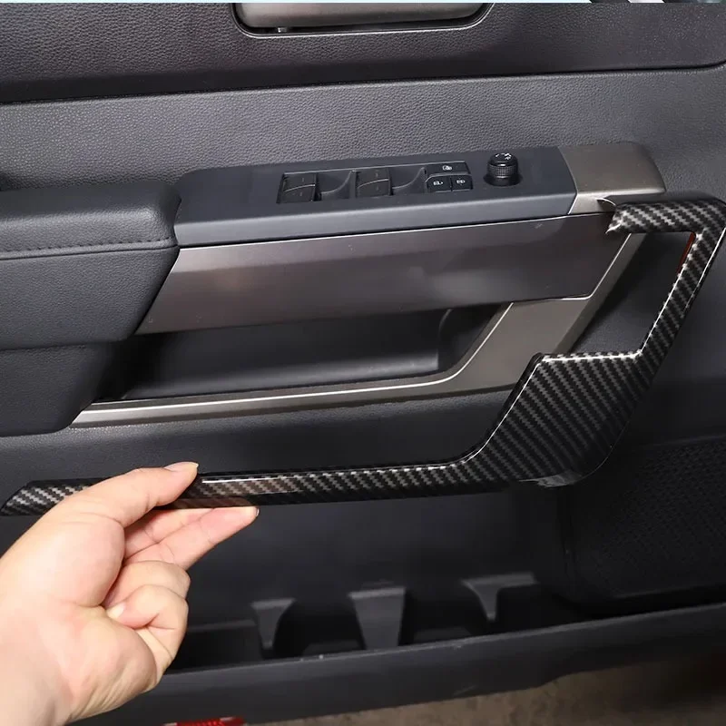 

For Toyota Tundra 2022-2024 ABS Carbon Fiber Car Inner Door Panel Trim Cover Sticker Interior Car Accessories