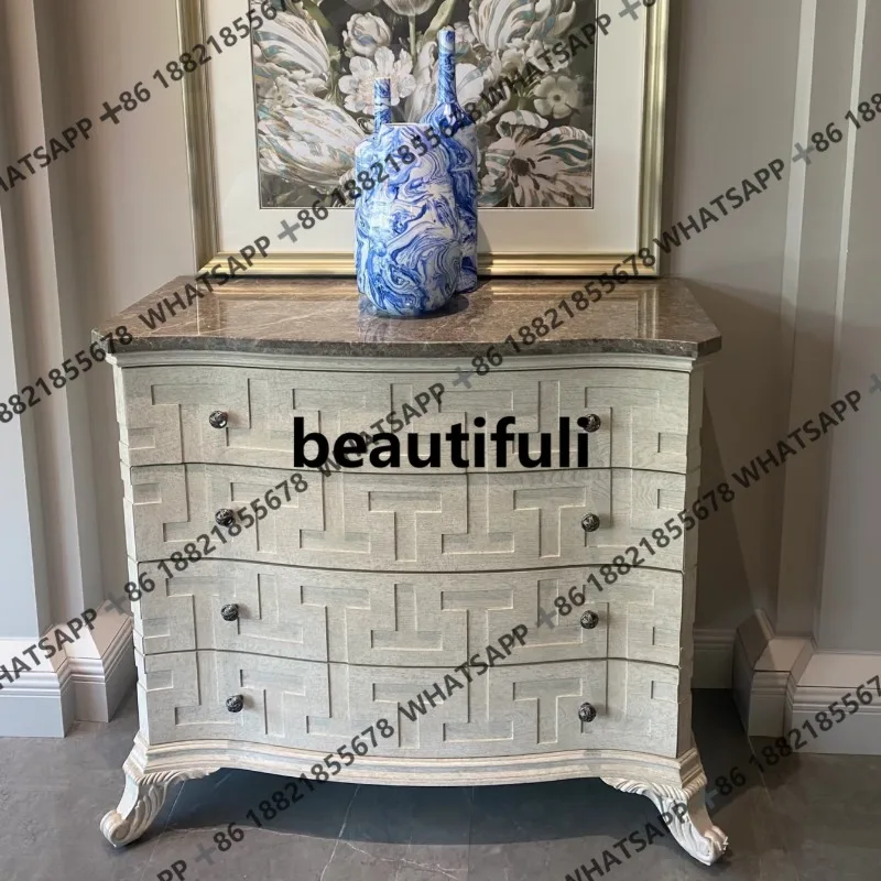 

Легкий роскошный сундук из цельного дерева, старый дуб в стиле ретро, шкаф для хранения в гостиной и спальне.