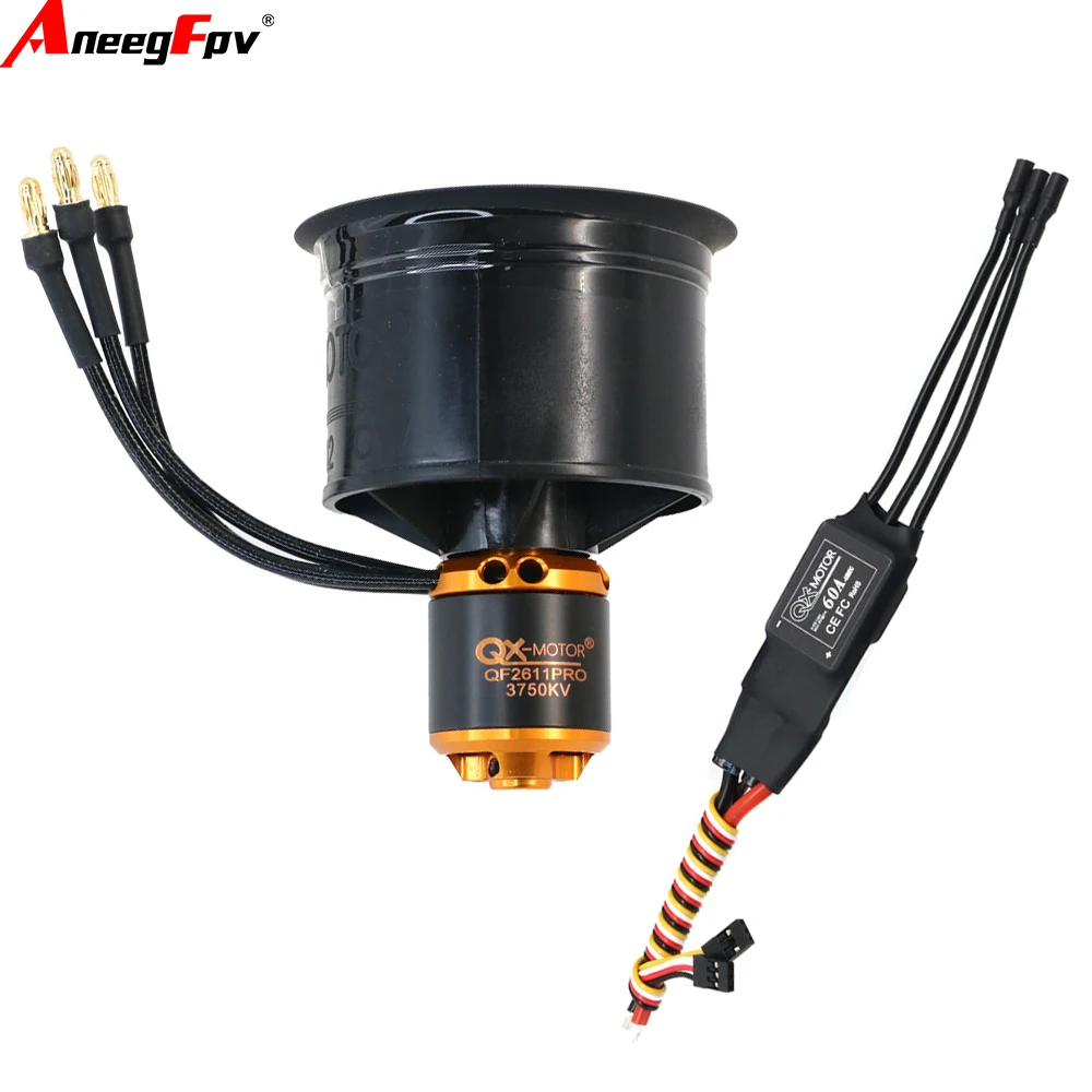 

QX-Motor 50mm EDF 12 Blades Ducted Fan QF2611PRO 3100KV 3750KV Use 60A ESC 3S-6S for RC Multirotor Drone Parts