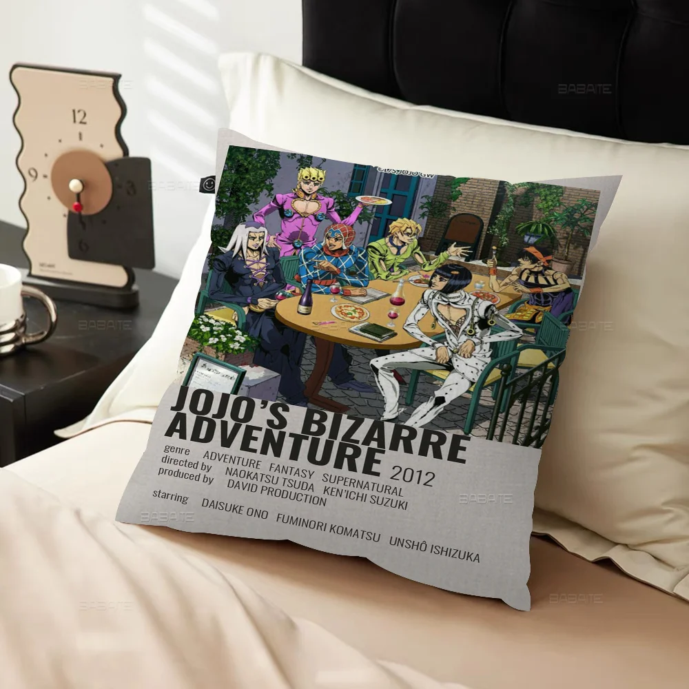 JoJo Bizarre Adventure Gepersonaliseerde Foto Tekst Huis Decoratieve Kussens Huishoudelijke Geschenken 45x45cm