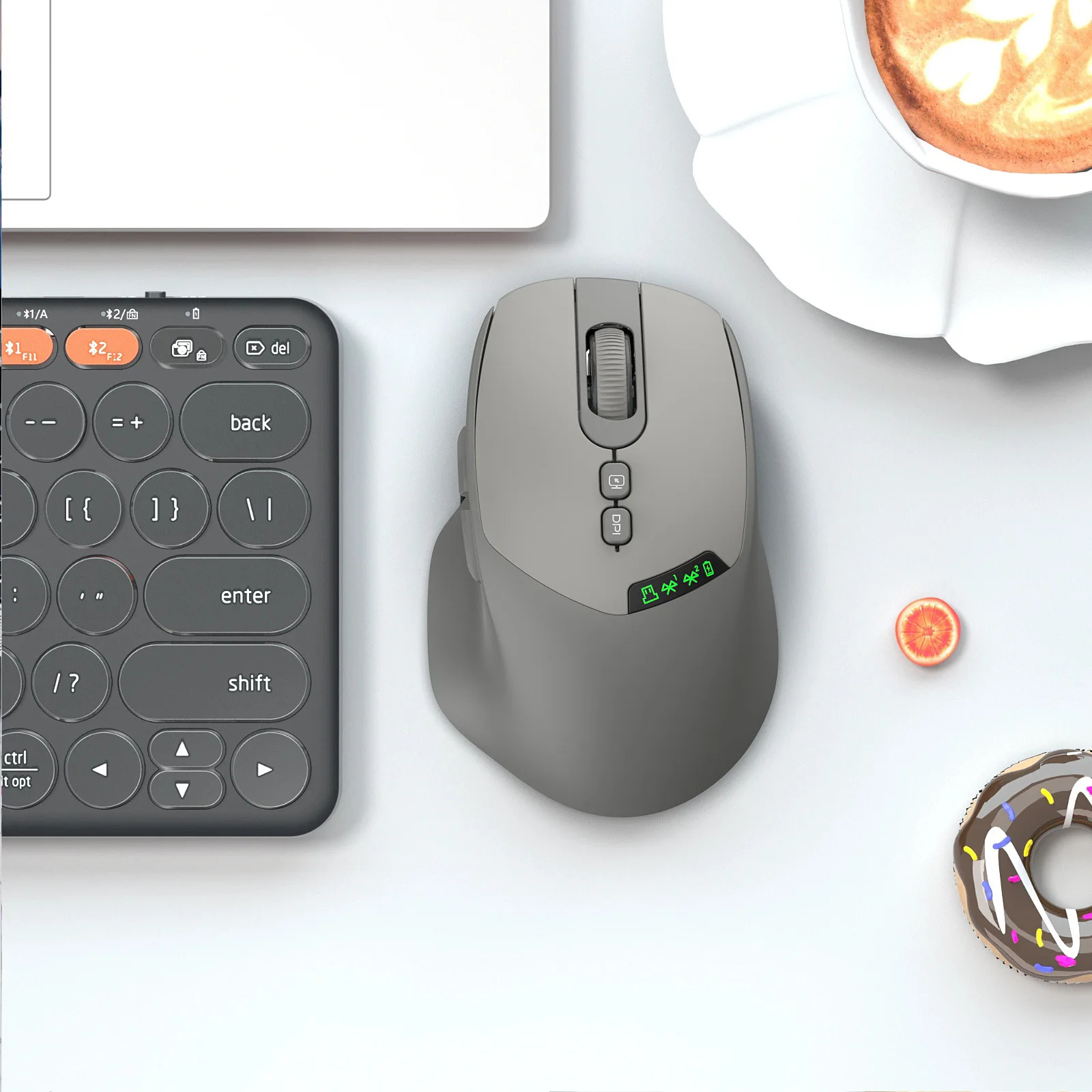 Wireless Mouse Bluetooth 2.4G Dual Mode LED Display Long Battery Life Silent Buttons 3-Speed Adjustable DPI For Office Computer