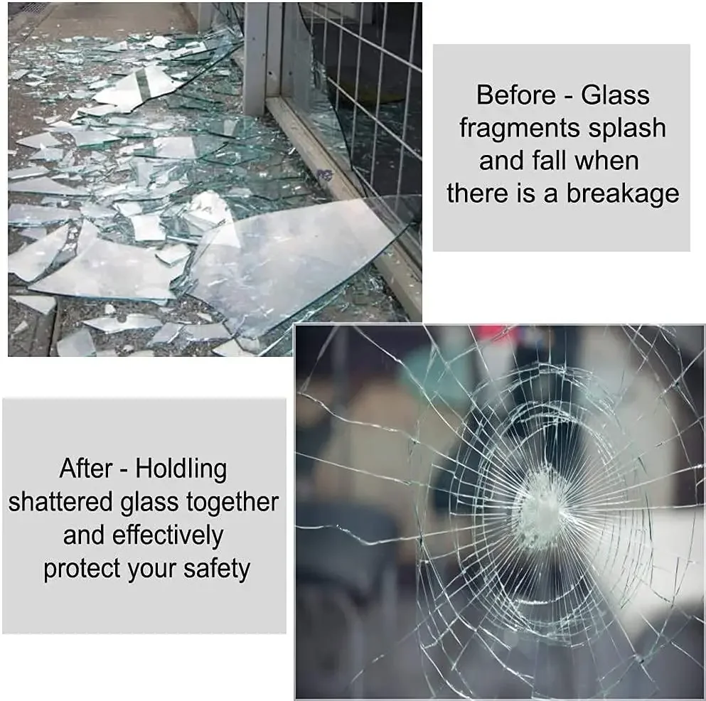 2/3/5M Transparent Safety Window Film Security Glass Protective Sticker Clear Film Anti Shatter Explosion Proof for Window Glass