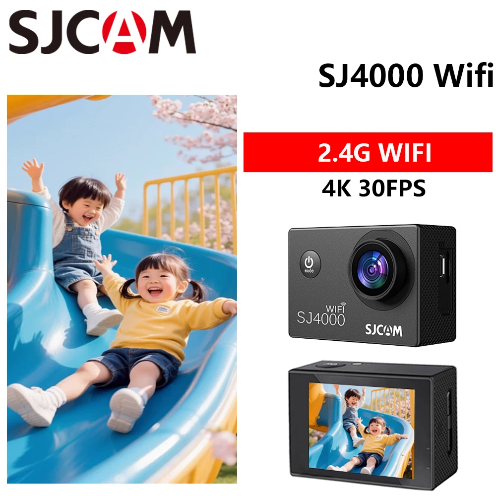 

SJCAM SJ4000Wifi Action Camera Sports Cam 2.4G 4x Zoom 170 Degree Wide Angle 30m Waterproof with Case Motion Detection Dashcam