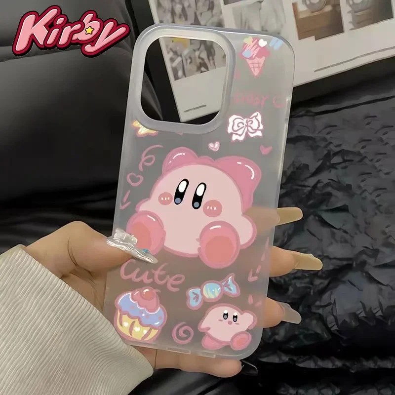 Kirby Case for IPhone 15 Pro Max 14 11 12 13 Pro Max Korean Soft Case Cover for Iphone 13 12 14pro 15pro Xsmax Cute Scrub Cover