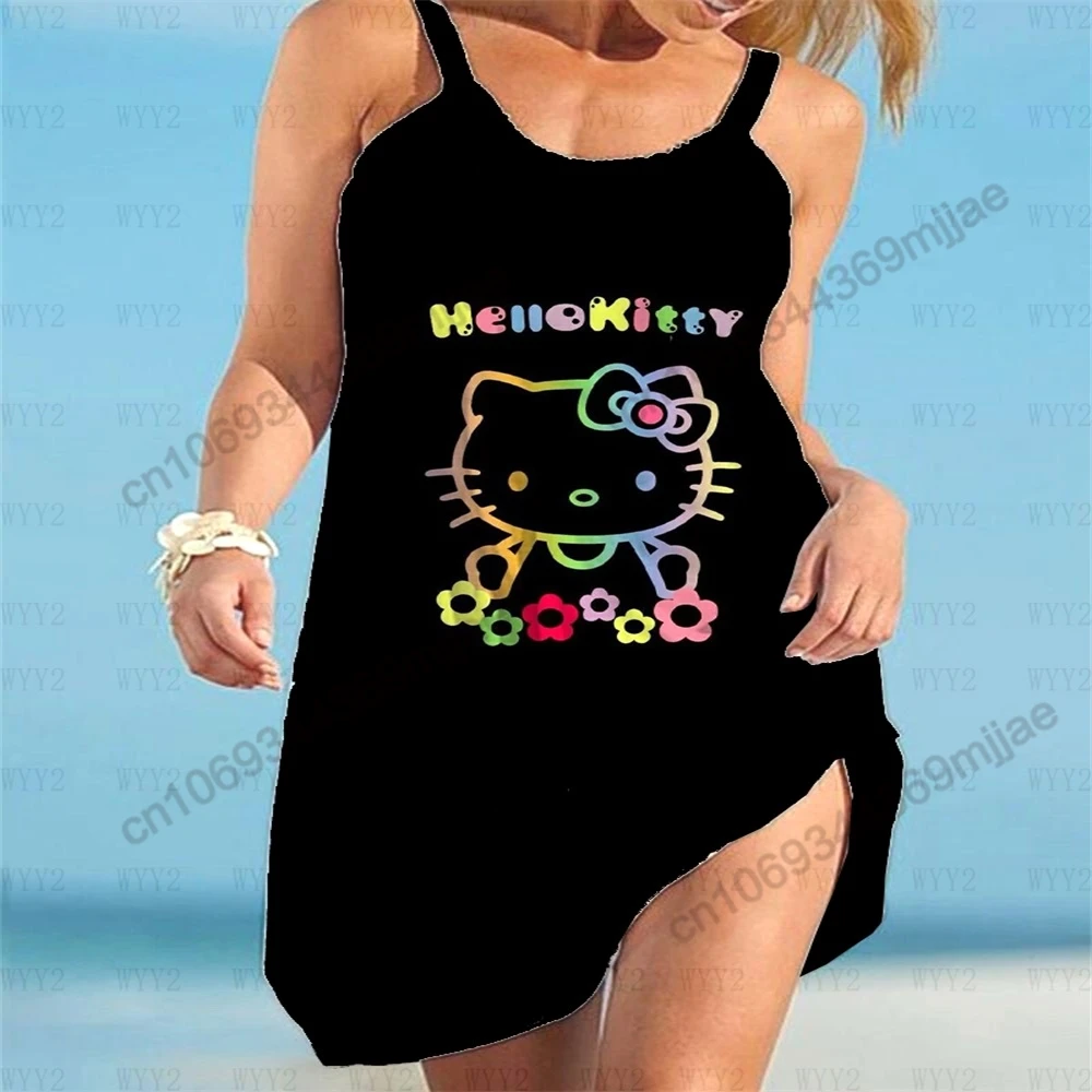 Round Neck Y2k Clothes Women Tops for Women 2023 HelloKitty Beach Dresses Woman Clothing Zevity Summer Top Women's T-shirt Tees