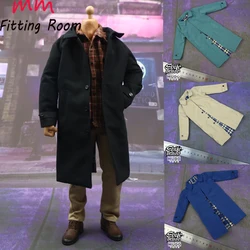 SKM019 1/6 Scale Male Soldier Casual Windbreaker Trench Long Coat Fashion Grid Lining fit 12'' TBLeague JIAOU DOLL action figure