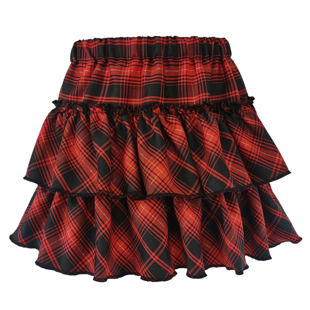 Gonna a vita alta Slim Lolita Cosplay Y2k gonna a quadri per ragazza in stile College giapponese gonna a quadri femminile gonna rosa