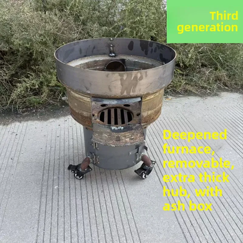 Portable Handmade Clay Stove Firewood Outdoor BBQ Oven Rural Tourism Movable Wood Burning Stove Heat Resistant Insulation