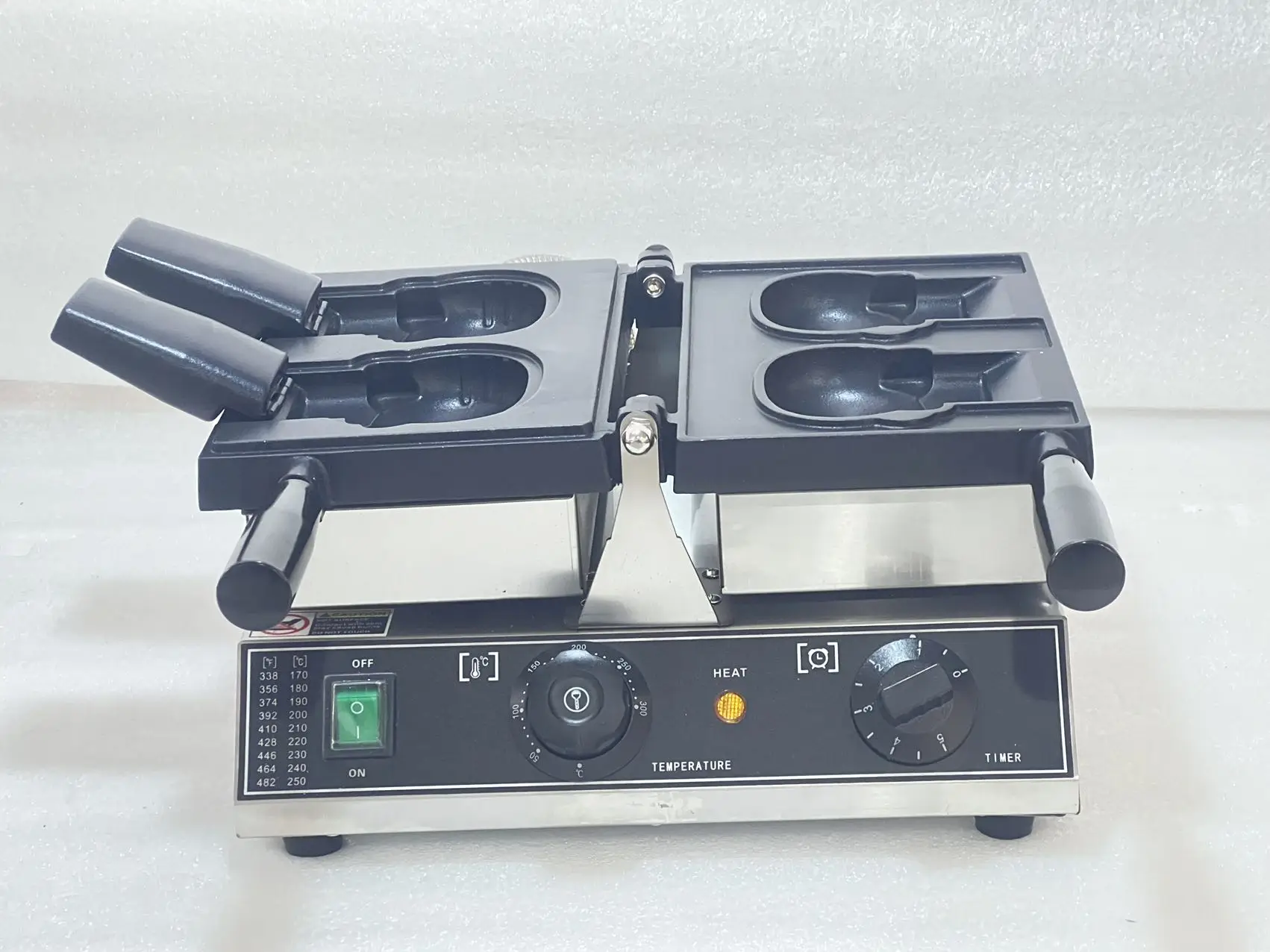 Commercial 2 Pcs Cat Shape Waffle Maker Non-stick Pan Ice Cream Taiyaki Kitty Waffle Maker 1500w Electric Waffle Making Machine