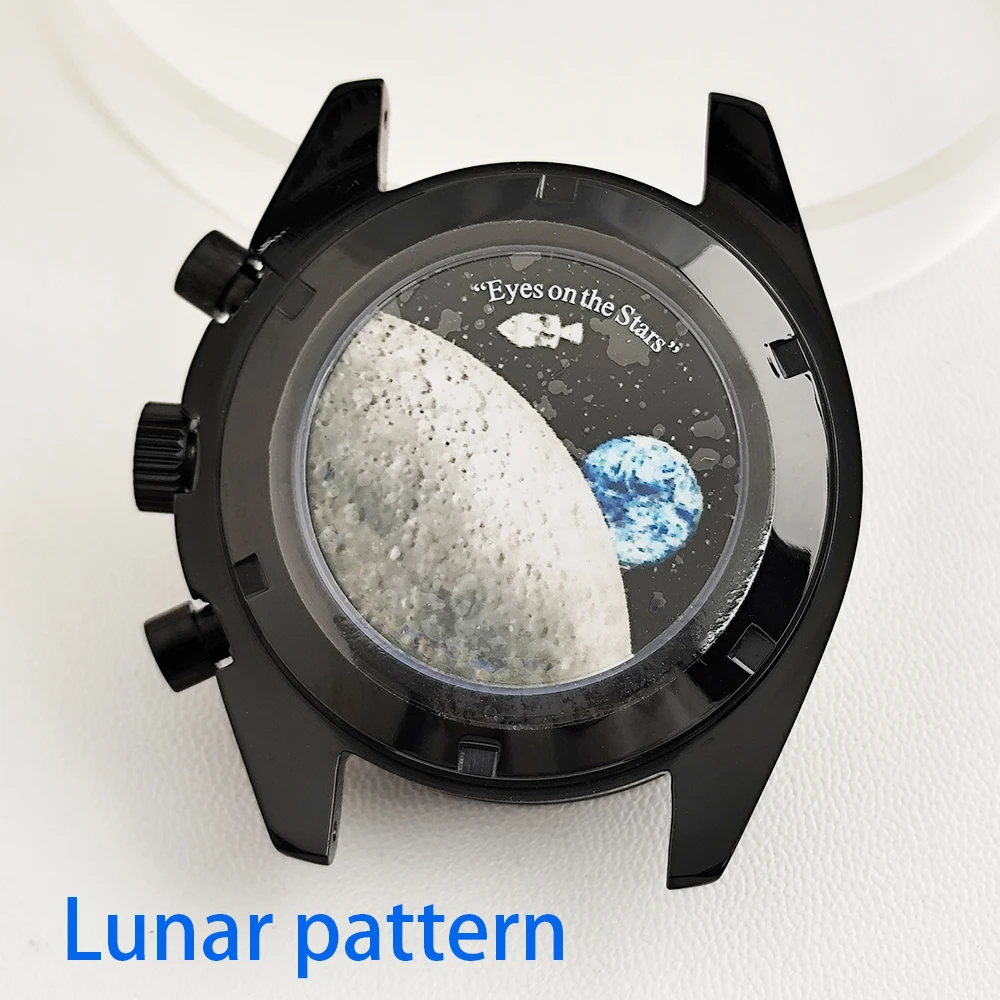 39,7mm Hochwertige Uhrenbox Passend für VK63 Quarz-Uhrwerk Uhrenteile für Herren Schwarzes Edelstahl VK63-Gehäuse 20mm Uhrenarmband – Detail 6