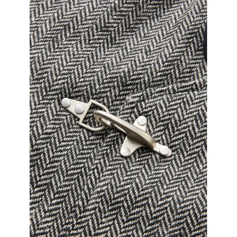 سترة قطنية عتيقة على الطراز الأمريكي من مزيج الصوف سهلة النجاح مع أزرار طائرة إصدار عريض قصير #4