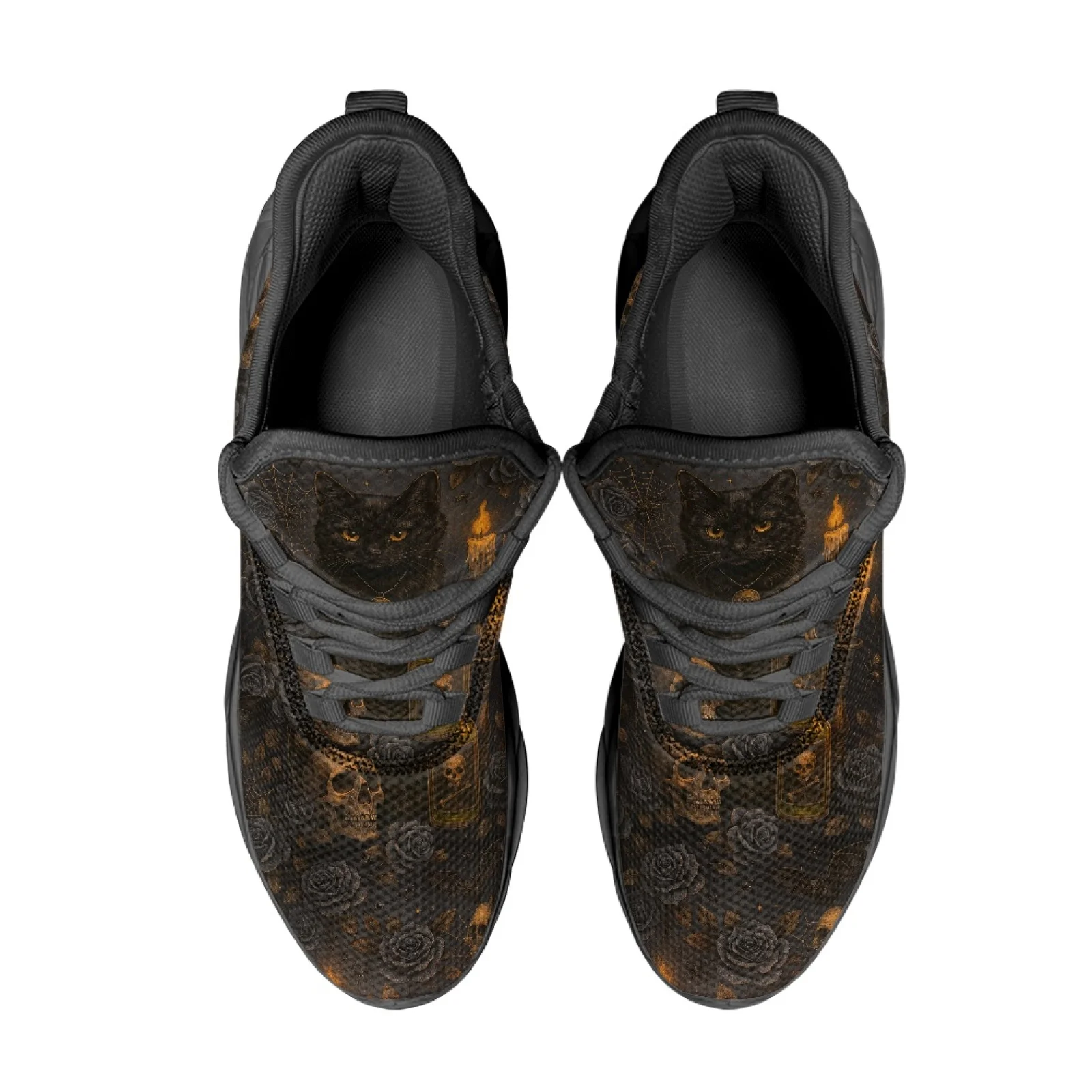PENSTROLL Black Cat Rose Running Shoes Men's Blade Sneakers for Girls Casual Athletic Shoes