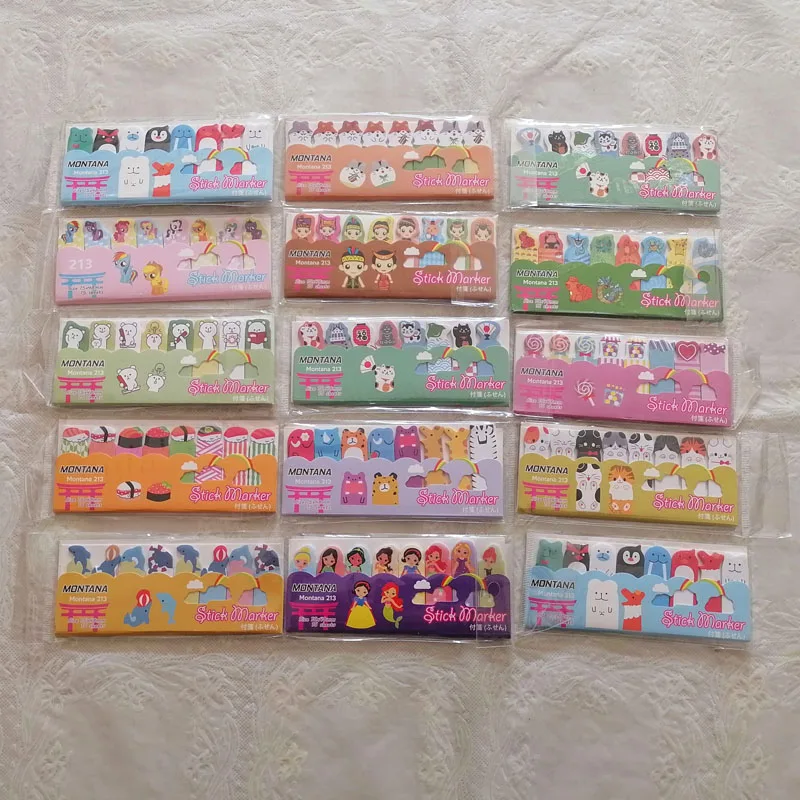 1Pc Kawaii Cartoon Animals Marker Memo Pad Stationery Bookmark Flags Index Tab Sticky Notes Label Paper Stickers