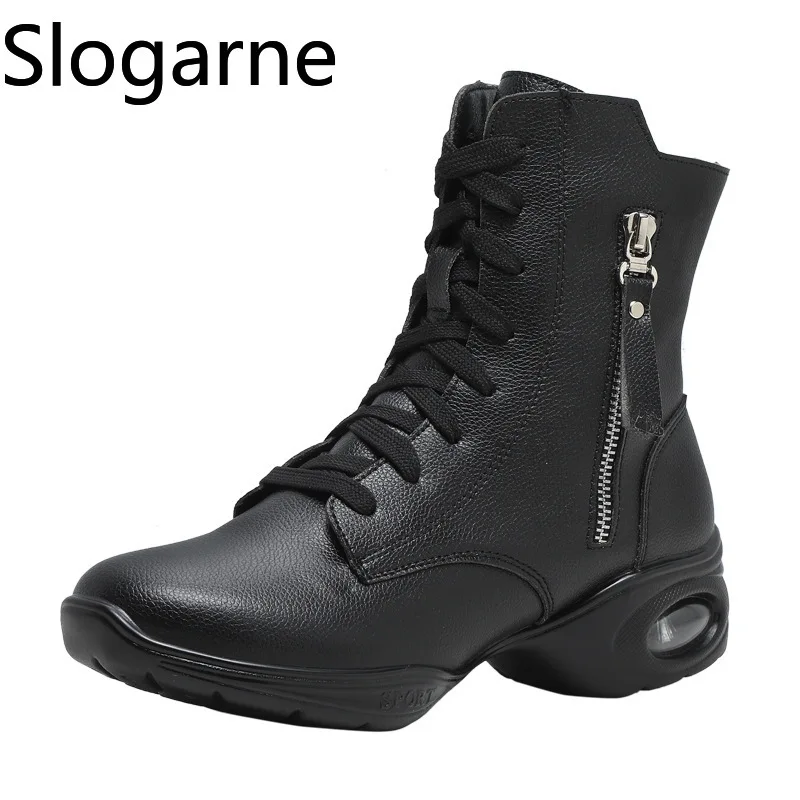 2025 New Air Cushion Dance Boots Women Jazz Shoes Soft Leather Boots Sports Modern Jazz Waltz Tango Ballroom Social Dance Shoes