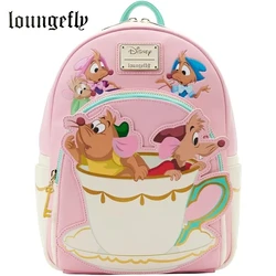 Loungefly Disney Cinderella Gus and Jaq Teacup Double Strap Shoulder Bag Mini Backpack