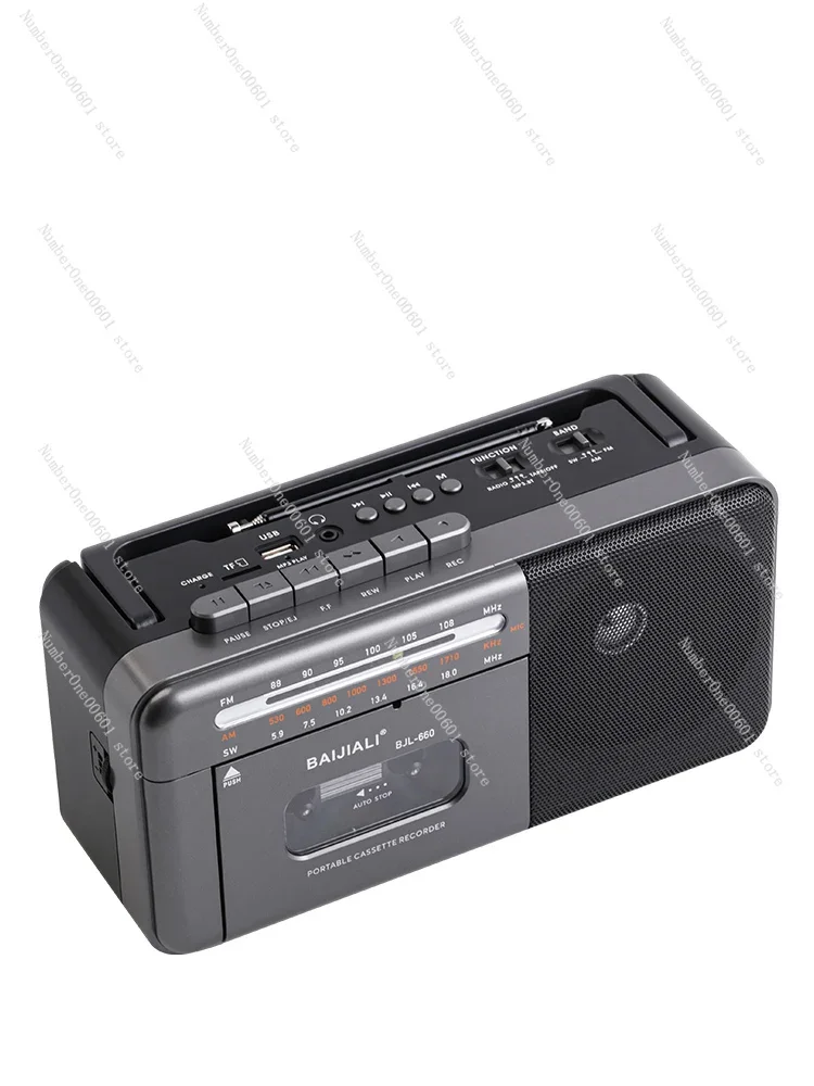 

Vintage Tape Recorder Classic Nostalgic Cassette Recorder Radio Recording Bluetooth Rechargeable Portable Tape Player