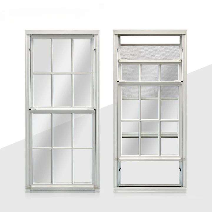 Rogenilan Aluminum single pane double hung windows vertical sliding sash windows triple double hung windows