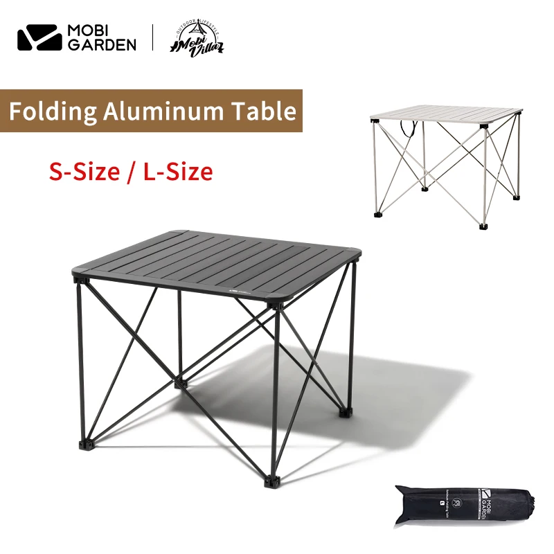 MOBI GARDEN Camping Folding Portale Table Ultralight Aluminum Alloy Picnic 22KG Bearing Weight Hiking Barbecue Tourist Outdoor