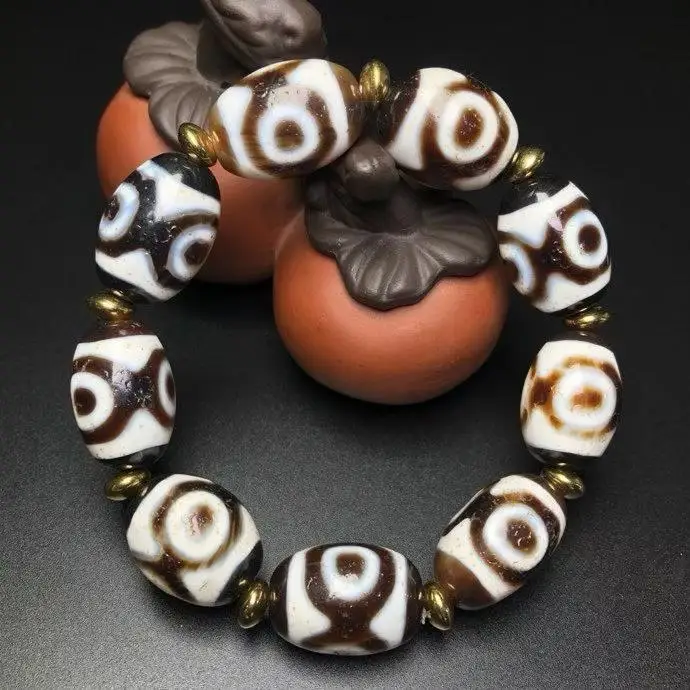 3 Eyes high oil patina multi treasure Tianzhu bracelet for men and women