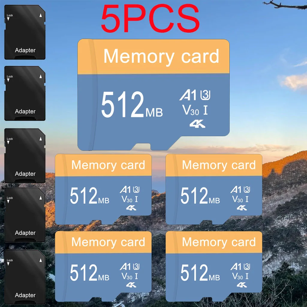 5PCS Original Memory Card 512MB 256MB 128MB Flash TF Card Cards High Speed Memory Storage Device for PC/Laptop/Phone/MAC