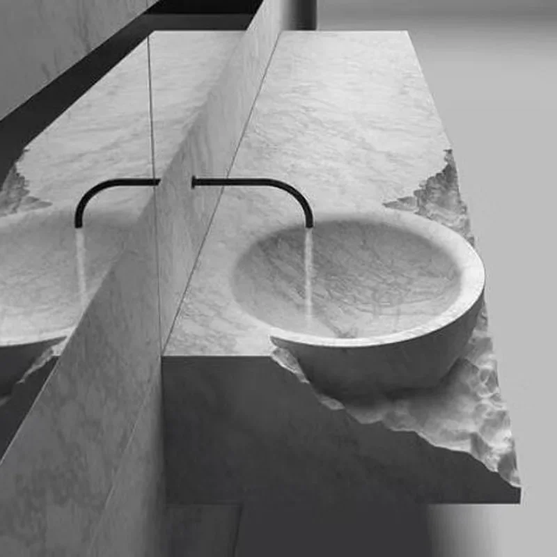 Marble bathroom, balcony hand washing integrated basin, hotel hotel, bathroom and sanitary ware basin