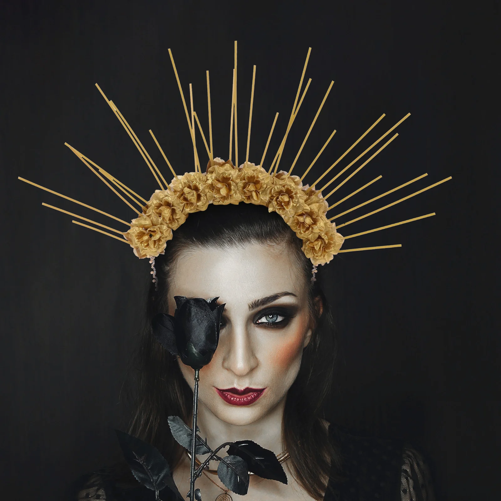 

Flower Gothic Headband Delicate Lolita Headdress Stylish Hair Decor for Casual Fancy Dress Cosplay Performance