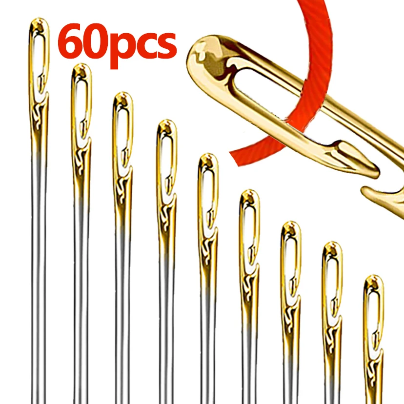 Blind Sewing Needle Elderly Needle-side Hole Sewing Needle Household DIY Apparel Sewing Easy Self-Threading Needle Tools