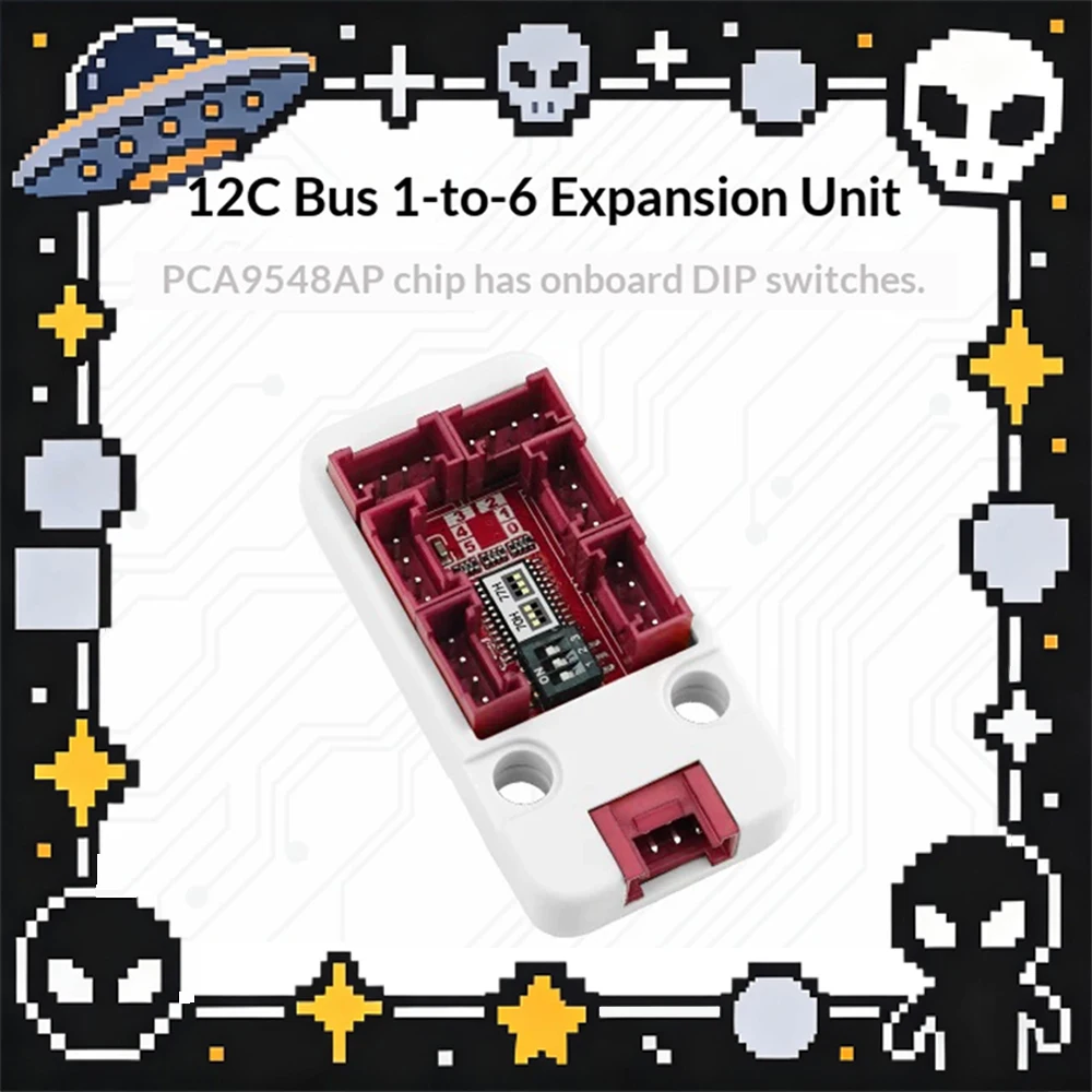 

M5Stack PaHub v2.1 I2C Bus One-Divided-Six Expansion Module Support Multi-Cell Cascade Connect More I2C Devices Extension Module