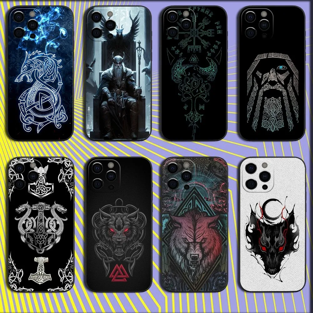 

Odin Fenrir Phone Case For iPhone 16,15,14,13,12,11,Pro,X,XS,Max,XR,Plus,Mini Soft Black Cover