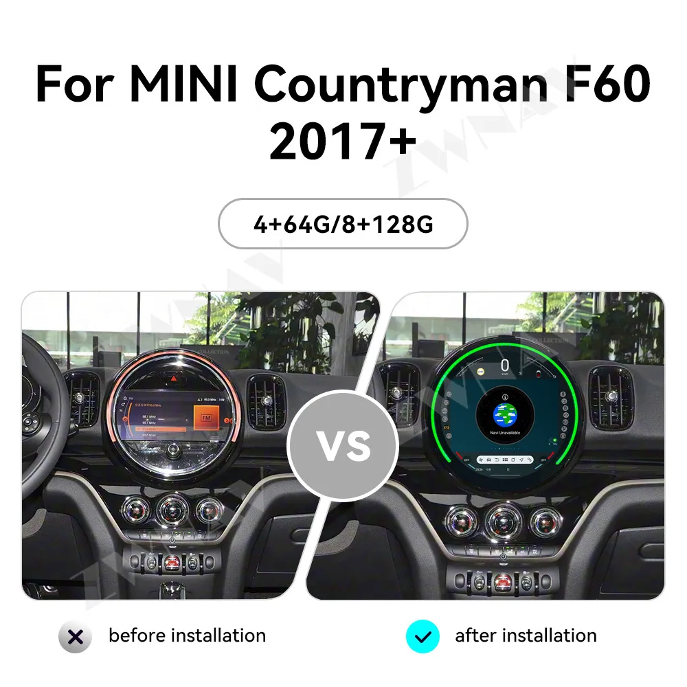11.9 inch Car Radio For MINI Countryman F60 2017-2025 Android 13 Automotive Multimedia Stereo Player GPS Navigation DSP Carplay
